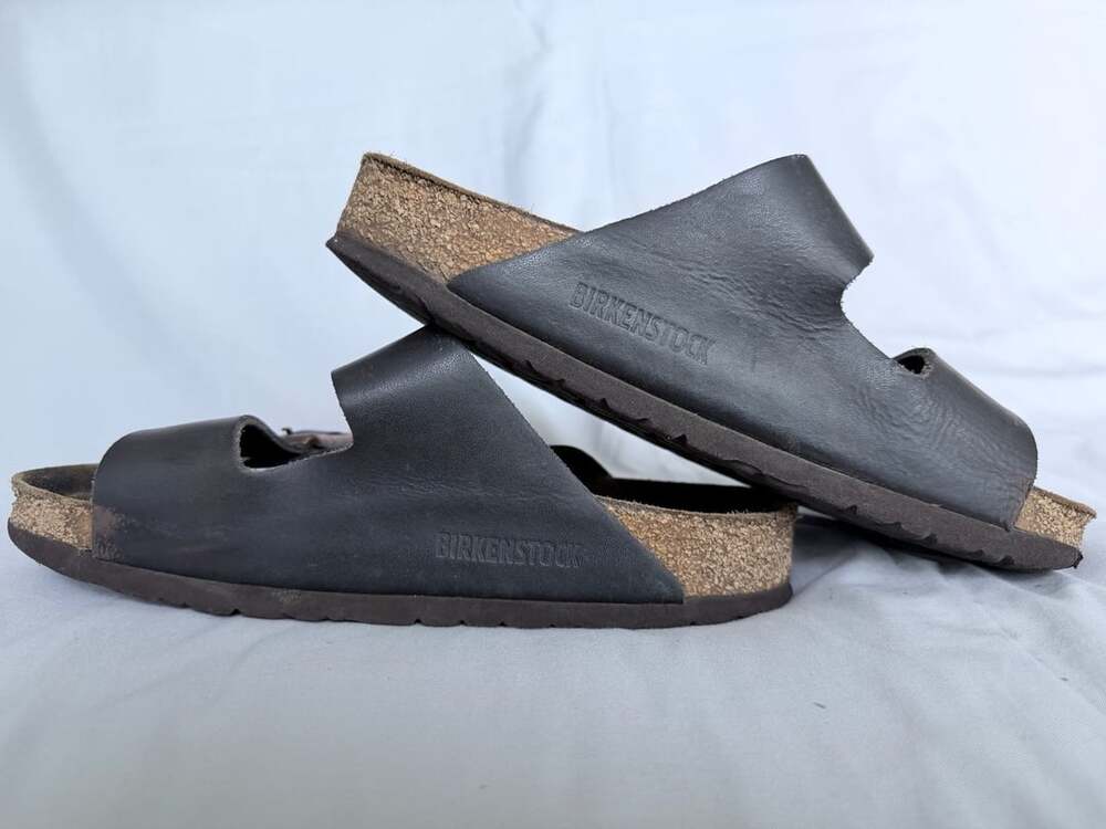Birkenstock Arizona Sandals Black Leather Double Strap Women’s Size 7